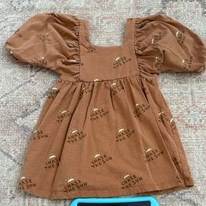 Rylee + Cru Brown 'Chase the Sun' Kids Dress